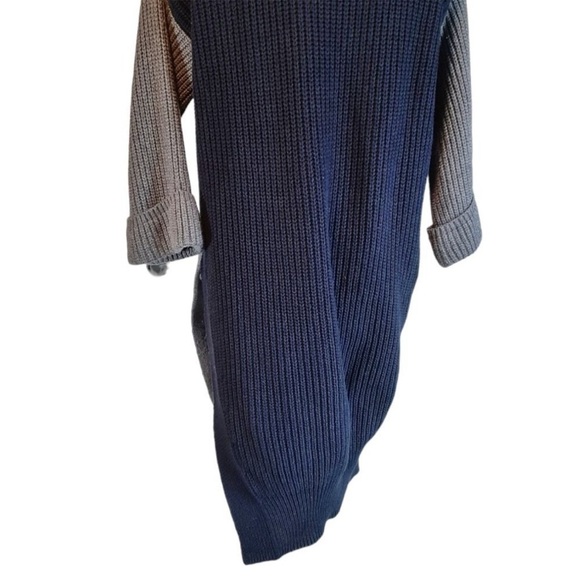 MOTH Anthropologie Oversized Chunky Tunic Turtleneck Color block Sweater Sz XS - Picture 8 of 11